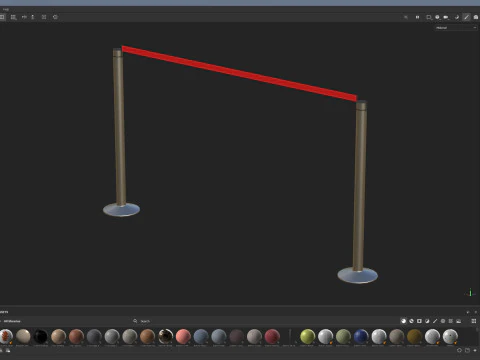 Airport Crowd Barrier 3D Model