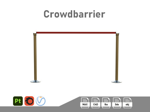 Airport Crowd Barrier Modelo 3D