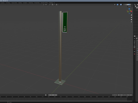 Exit Sign 3D Model