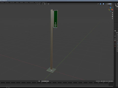 Sinal de sa&iacute;da Modelo 3D