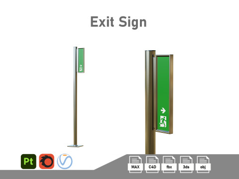 Exit Sign 3D Модель