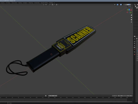 Handheld Security Metal Detector 3D Model
