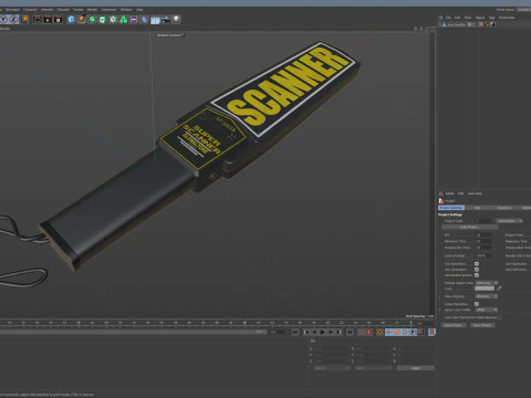 Handheld Security Metal Detector 3D Model