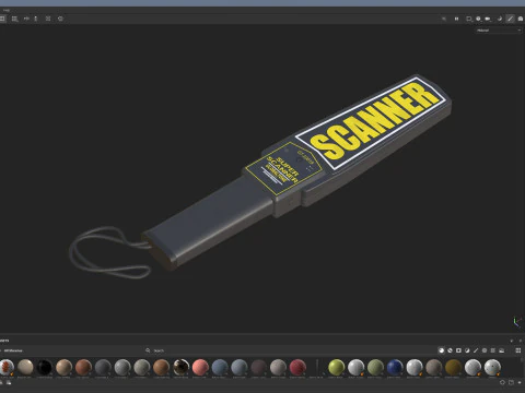 Handheld Security Metal Detector 3D Model