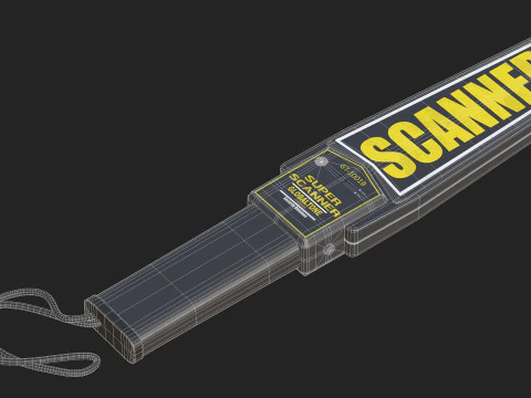 Handheld Security Metal Detector 3D Model