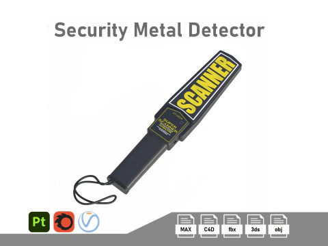 Detector de metales de seguridad port&aacute;til Modelo 3D