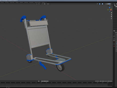 Luggage Trolley 3D Model
