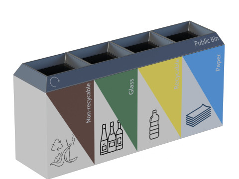 Public Recycling Station 3D Model