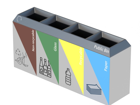 Public Recycling Station 3D Model