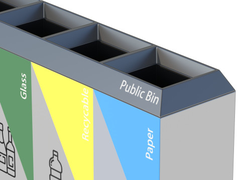 Public Recycling Station 3D Model