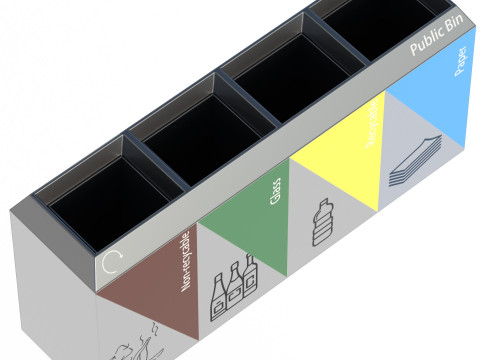 Public Recycling Station 3D Model