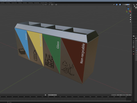 Public Recycling Station 3D Model