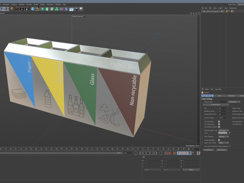 Public Recycling Station 3D Model