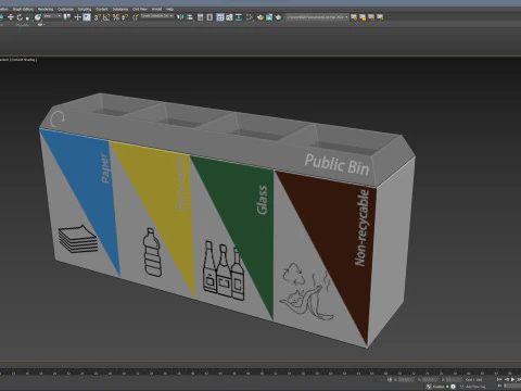 Public Recycling Station 3D Model