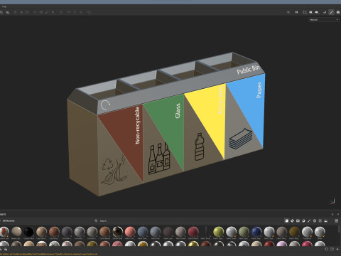 Public Recycling Station 3D Model