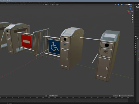 Turnstile Low-poly 3D Model