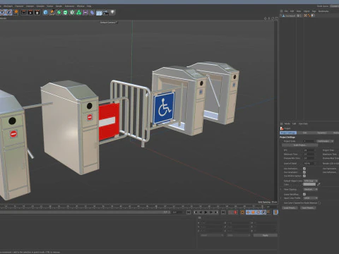Turnstile Low-poly 3D Model