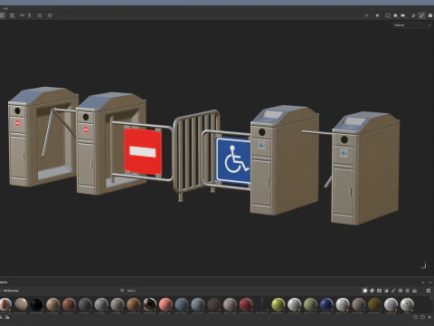 Turnstile Low-poly 3D Model