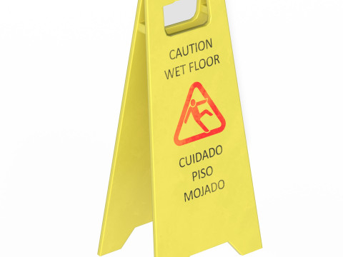 Wet Floor Sign 3D Модель