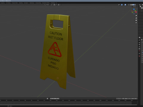 Wet Floor Sign 3D Модель