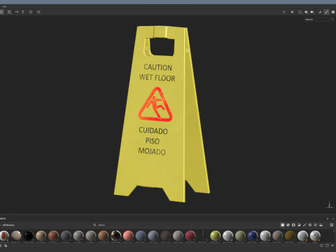 Wet Floor Sign 3D Модель