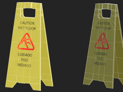 Wet Floor Sign 3D Модель
