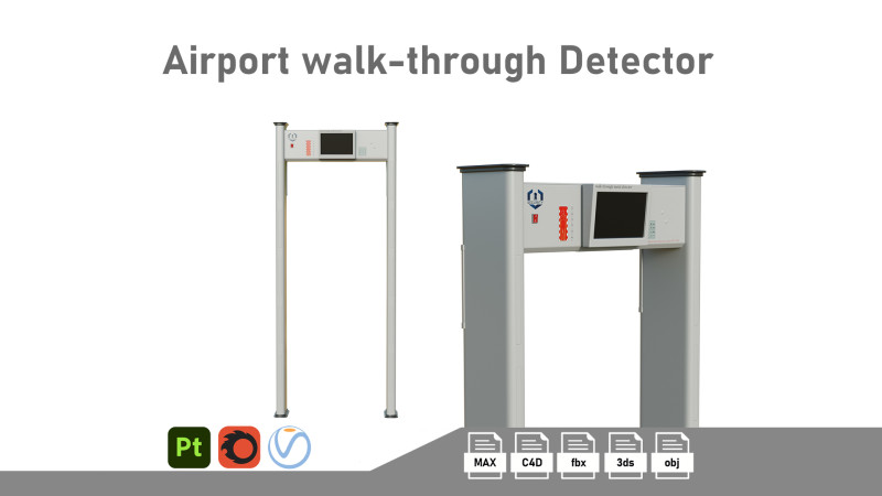 Airport X-ray door 3D Model .c4d .max .obj .3ds .fbx .stl .blend 