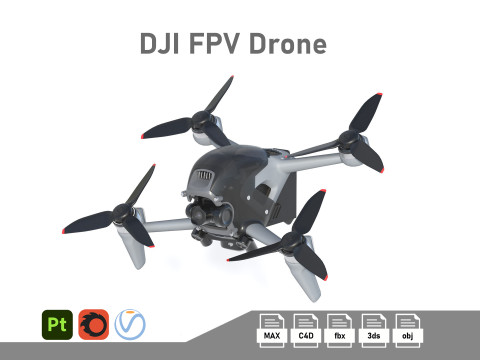 DJI FPV Drone Model 3D