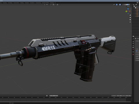 MR-15 Assault Rifle 3Dモデル