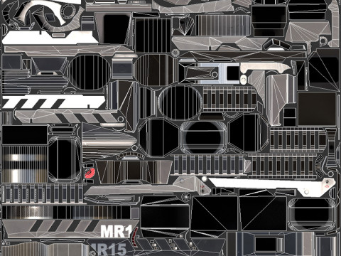 MR-15 Assault Rifle 3Dモデル