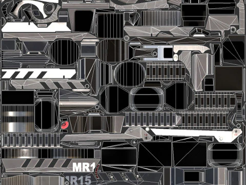 MR-15 Assault Rifle 3D Model