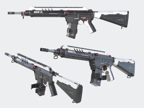 MR-15 Assault Rifle 3D Model