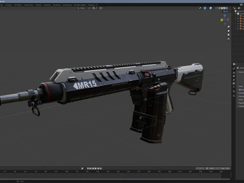 MR-15 Assault Rifle 3D Model