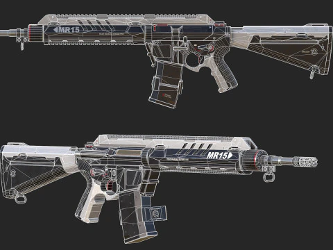 MR-15 Assault Rifle 3D Model