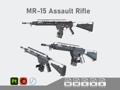 Fusil d'assaut MR-15 Modèle 3D