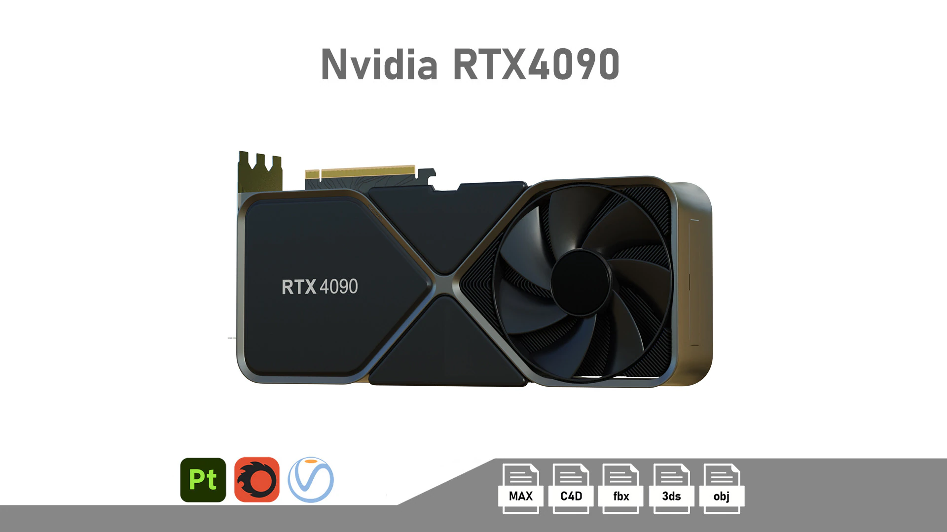 NVIDIA RTX 4090 3D Model .c4d .max .obj .3ds .fbx .stl .blend 