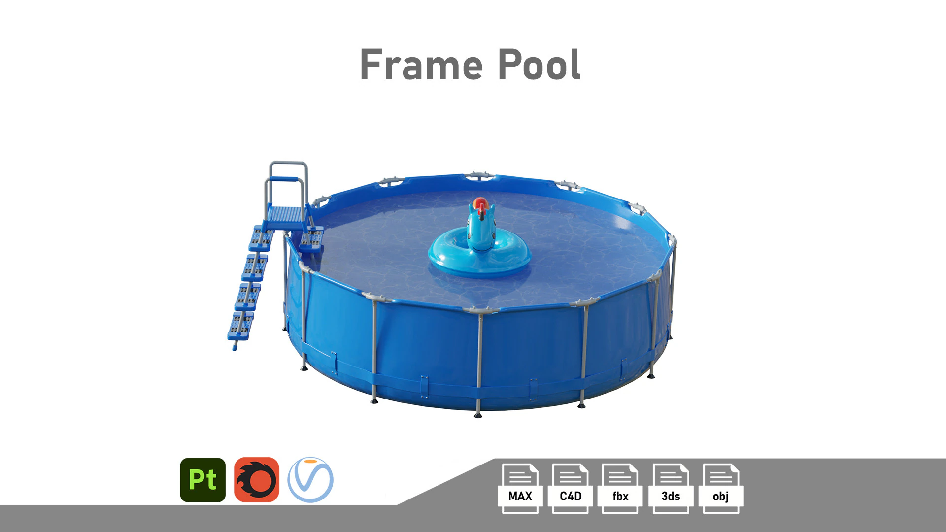 Inflatable Pool 3D Model .c4d .max .obj .3ds .fbx .stl .blend 