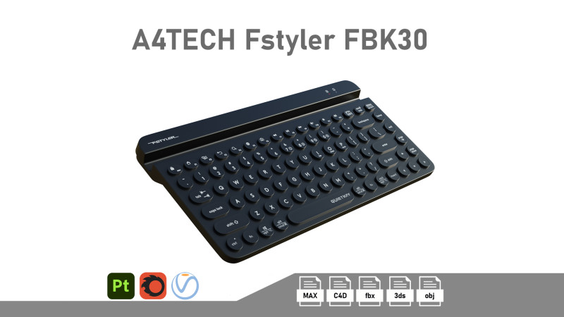 A4TECH Fstyler FBK30 3D Model .c4d .max .obj .3ds .fbx .stl .blend 