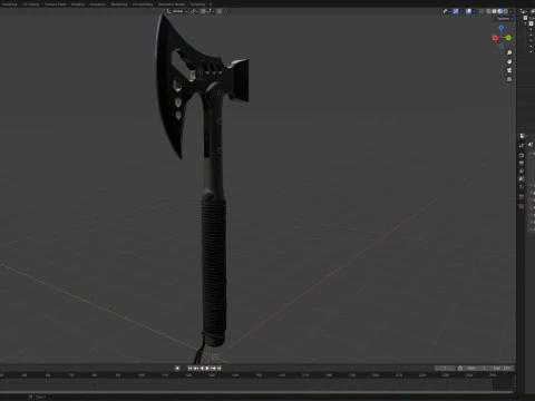 PBR 전술 도끼 3D 모델