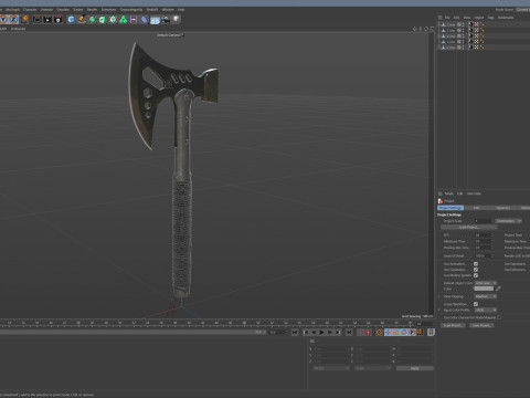 PBR Tactical Axe 3D मॉडल