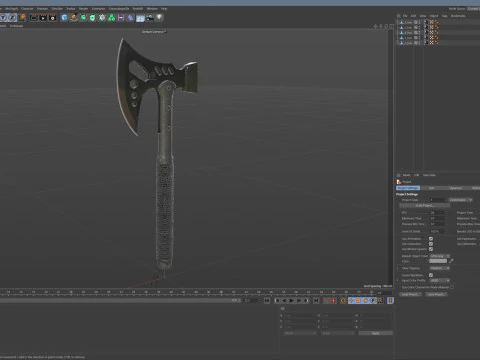 PBR 전술 도끼 3D 모델