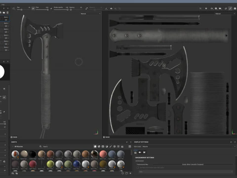 PBR 전술 도끼 3D 모델