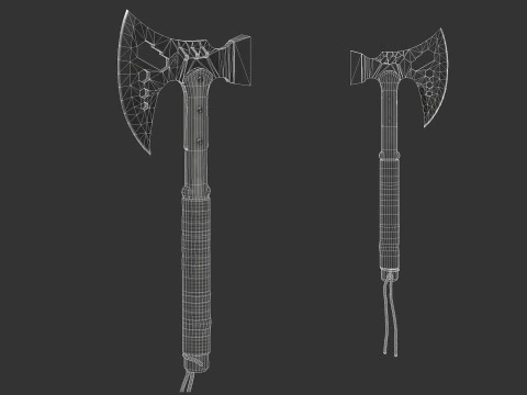 PBR 전술 도끼 3D 모델