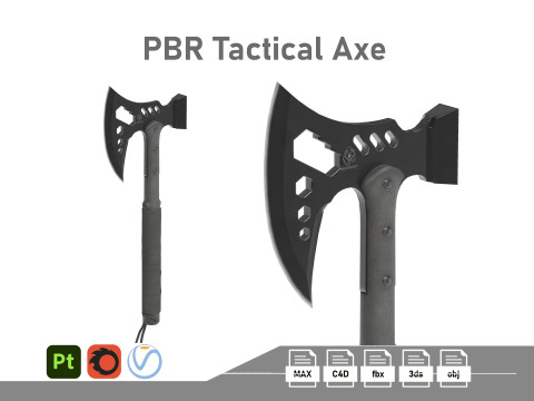 PBR Tactical Axe 3D Model