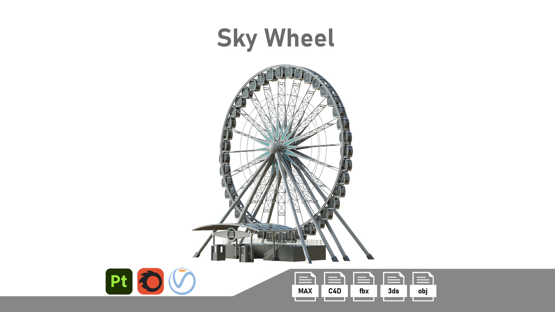 Sky Wheel 3D Model .c4d .max .obj .3ds .fbx .stl .blend 