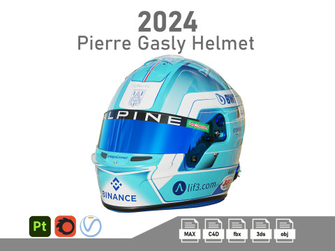 F1 Gasly Helmet 2024 3D 모델