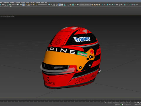 Capacete F1 Esteban Ocon 2024 Modelo 3D