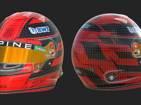 Capacete F1 Esteban Ocon 2024 Modelo 3D