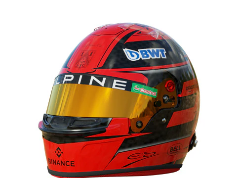 Capacete F1 Esteban Ocon 2024 Modelo 3D
