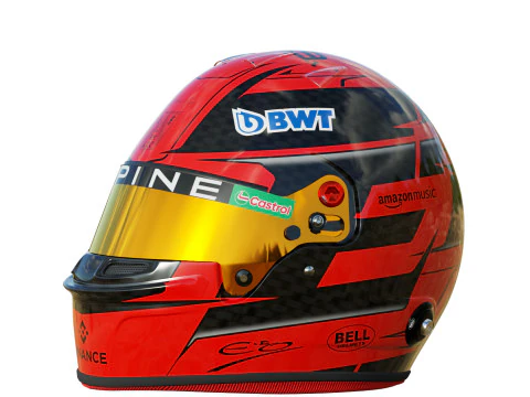 Capacete F1 Esteban Ocon 2024 Modelo 3D